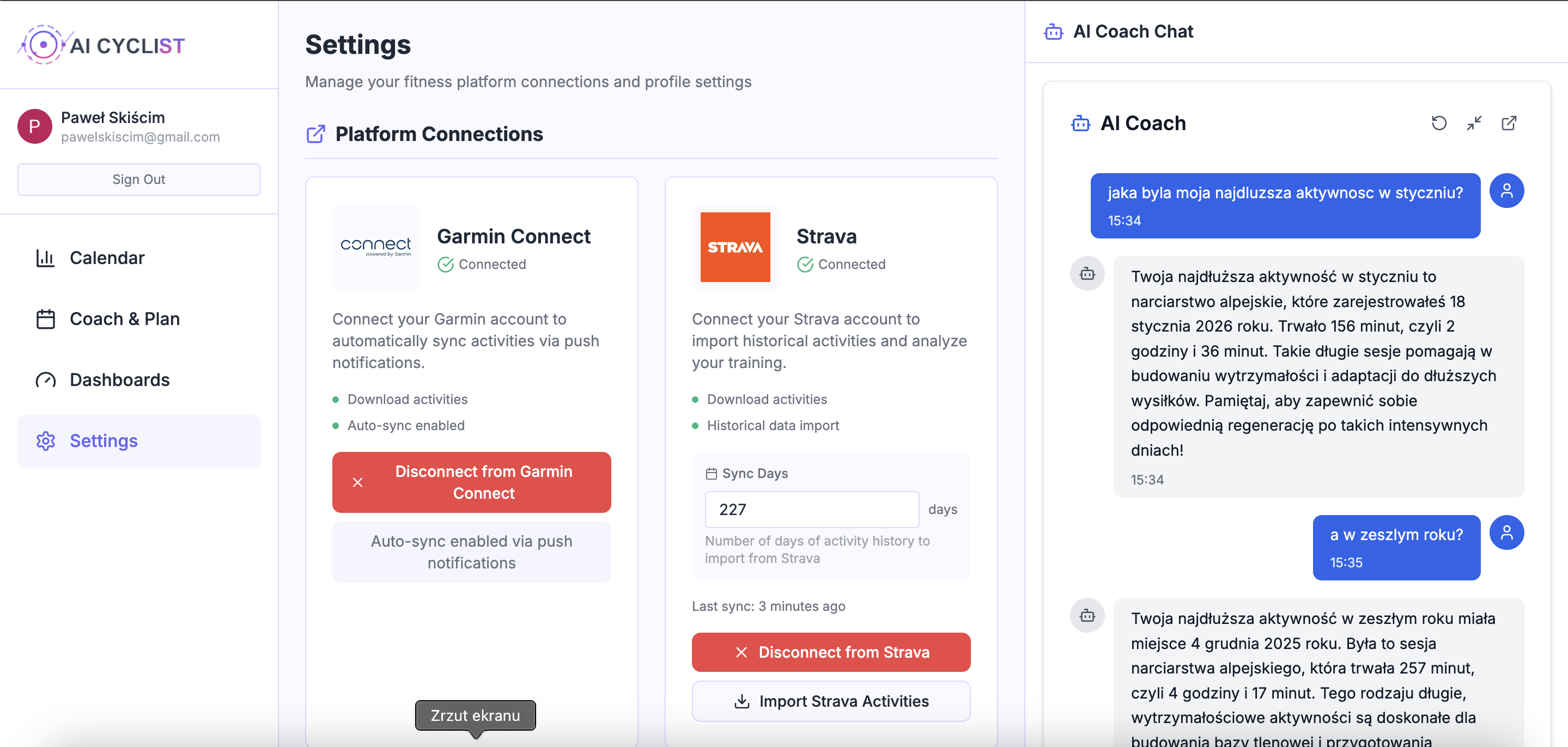 Garmin Connect Integration